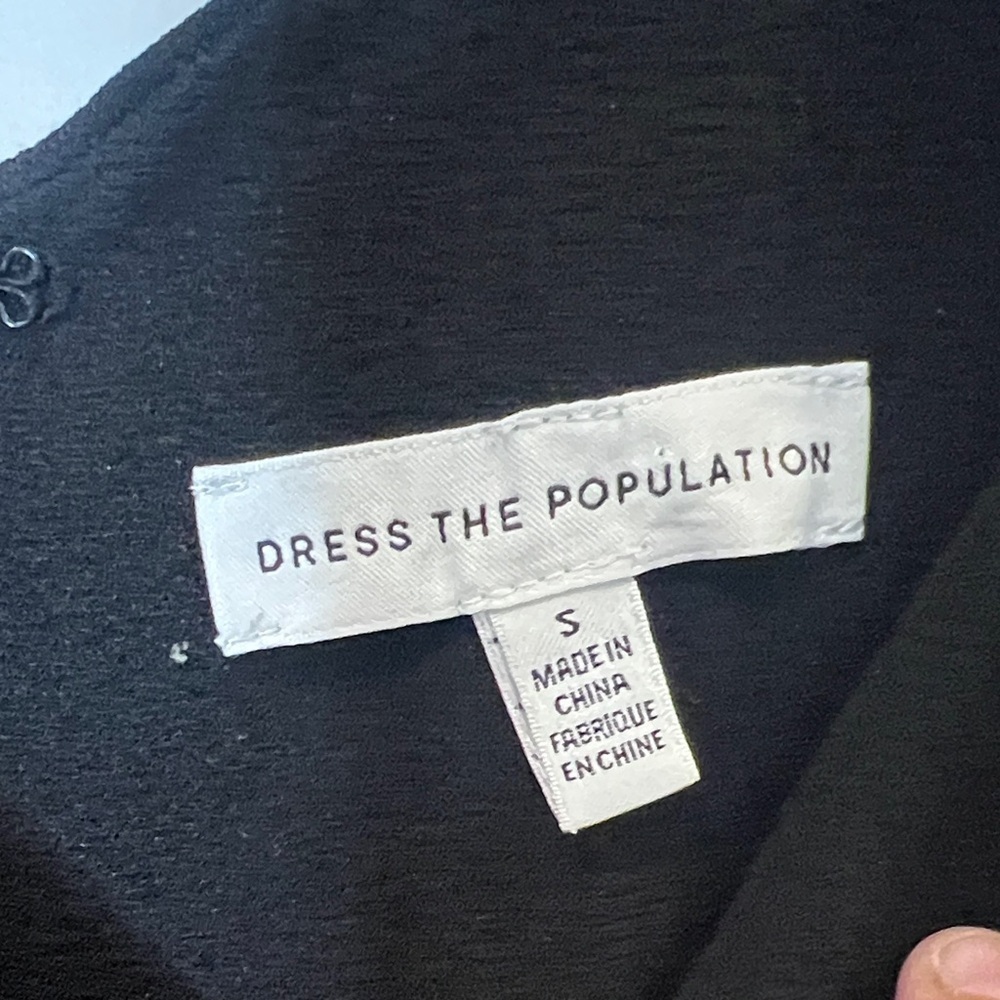 Dress the Population Black Lyla Crepe Midi Dress size Small - Picture 2 of 11